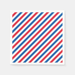 Patriotische rote weiße und blaue Streifen Serviette