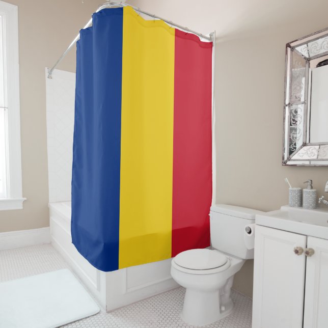 Patriotische Rumänische Flagge Rumänisch Duschvorhang (Beispiel)