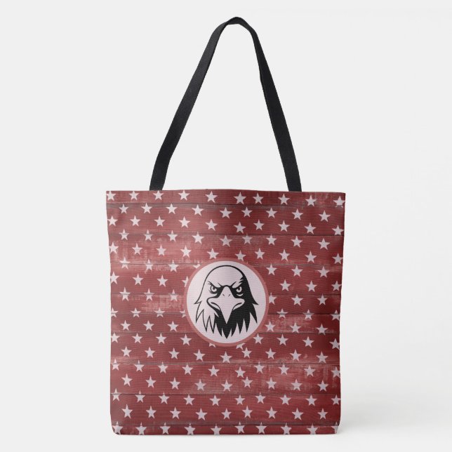 *~* Patriotische Rustikale Barnwood Stars Bald Adl Tasche (Vorderseite)