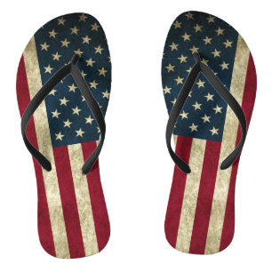 Patriotische Rustikale, Red White & Blue American Flip Flops