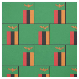 Patriotische Sambia-Flagge schwarzer Rand Stoff
