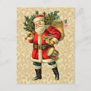 Patriotische Santa / Vintage Postkarte