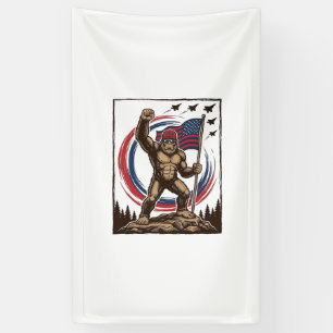 Patriotische Sasquatch-Flagge Vintage Banner