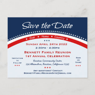 Patriotische Save the Date Postkarte