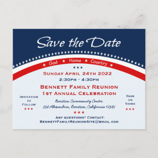 Patriotische Save the Date Postkarte