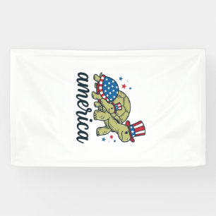 Patriotische Schildkröte Amerika Vintage Gravur De Banner