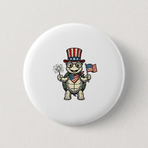 Patriotische Schildkröte Vintage-Gravur Grafik für Button