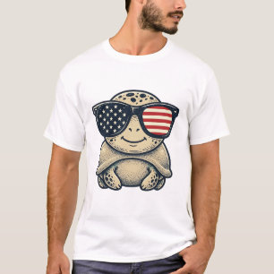 Patriotische Schildkröte Vintage-Sonnenbrille Vekt T-Shirt