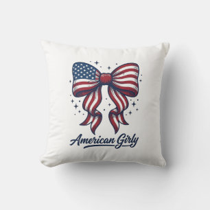 Patriotische Schleife Amerikanisches Mädchen Vinta Kissen
