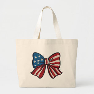 🇩🇪 Patriotische Schleifen-Tragetasche 🎀👜✨ Jumbo Stoffbeutel