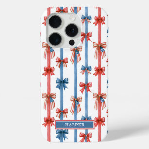 Patriotische Schleifen und Streifen Monogramm Case-Mate iPhone Hülle
