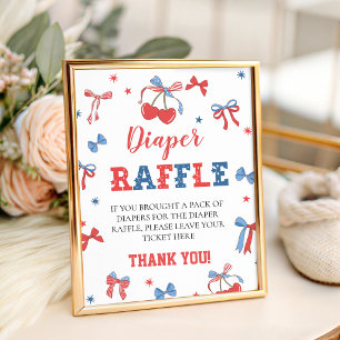 Patriotische Schleifen Windel-Raffle-Tischschild 8 Sockelschild