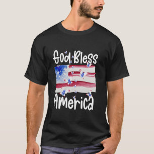 Patriotische Schmetterlinge für Frauen Gott segne  T-Shirt