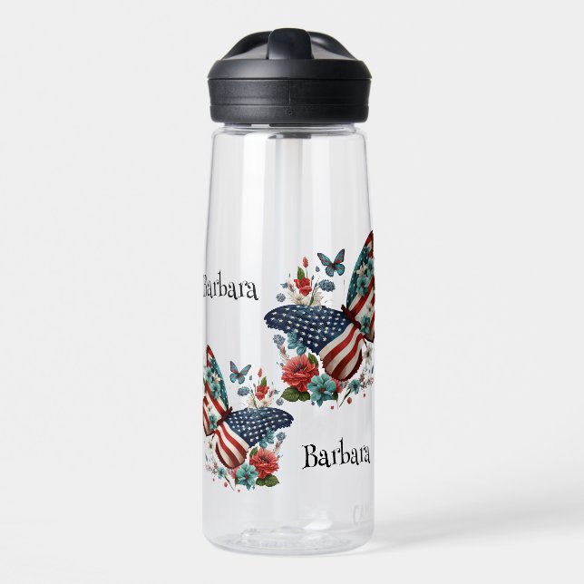 Patriotische Schmetterlinge Trinkflasche (Vorne)