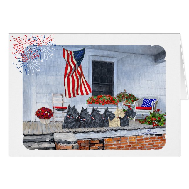 Patriotische Schotten warten auf die große Parade (Vorderseite (Horizontal))