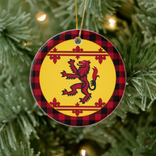 Patriotische Schottische Flagge, Rampant, kariert, Keramik Ornament