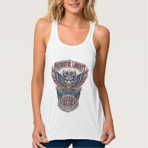 Patriotische Schutzmaske Freiheit Militärisch Insp Tank Top