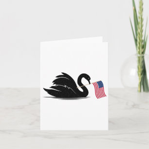 Patriotische Schwäne, die Fahne USA tragen 4. Juli Karte