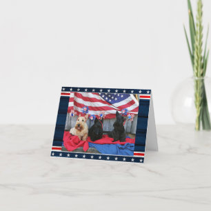 Patriotische Scotties-Notizkarte Karte