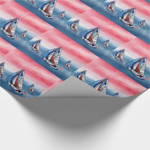 Patriotische Segelboote Geschenkpapier