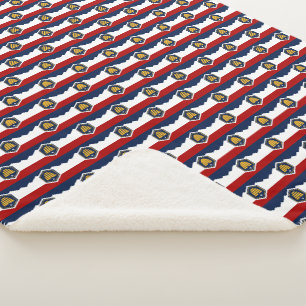 Patriotische Sherpa-Decke mit Flagge von Utah, USA Sherpadecke