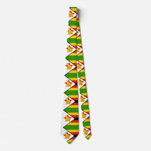 Patriotische Simbabwflagge Afrika Krawatte