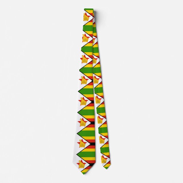 Patriotische Simbabwflagge Afrika Krawatte (Vorderseite)