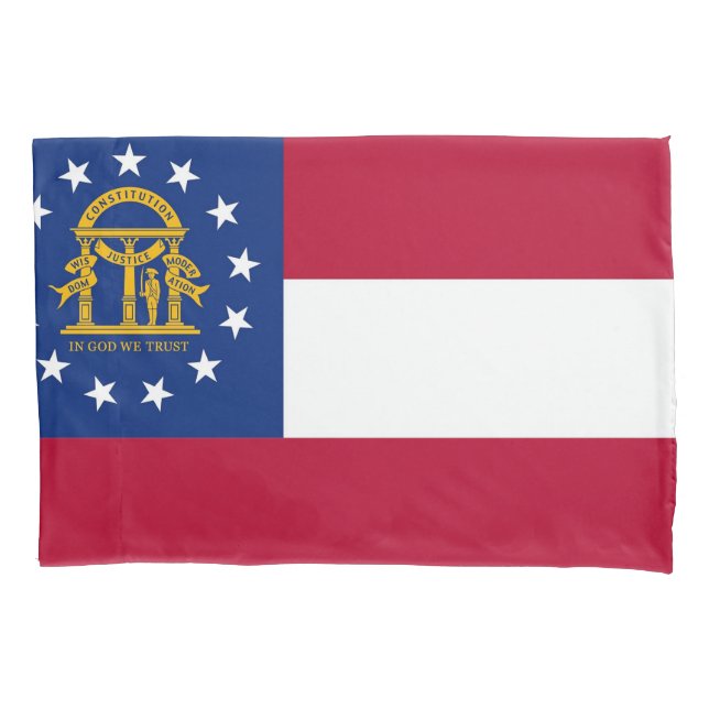 Patriotische Single-Pillowcase-Flagge Georgiens Kissenbezug (Vorderseite)
