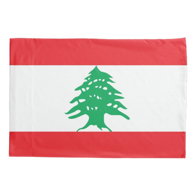 Patriotische Single-Pillowcase-Flagge Libanons Kissenbezug (Rückseite)