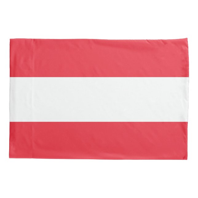Patriotische Single-Pillowcase-Flagge Österreichs Kissenbezug (Rückseite)