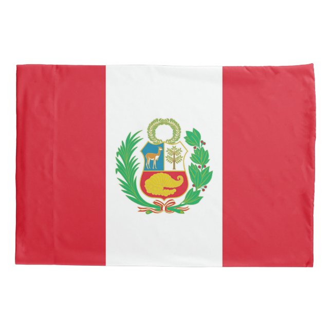 Patriotische Single-Pillowcase-Flagge Perus Kissenbezug (Rückseite)