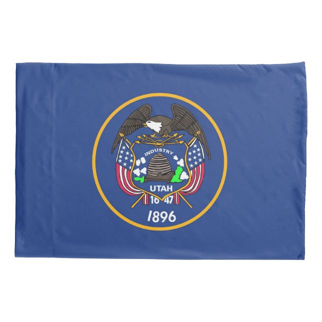 Patriotische Single-Pillowcase-Flagge von Utah Kissenbezug (Rückseite)