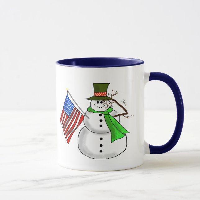 Patriotische Snowman Saluting Tasse - Passen Sie e (Rechts)