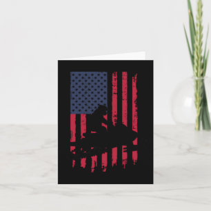 Patriotische Snowmobile Rider US Flagge Winterspor Karte