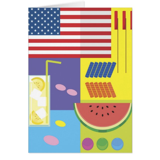 Patriotische Sommer-Picnic-Karte - anpassen! (Vorne)
