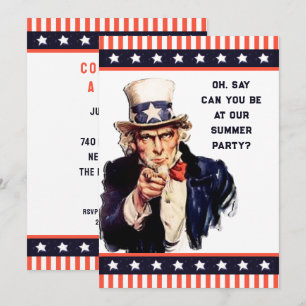 Patriotische Sommerparty Einladung