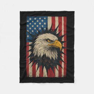 Patriotische Sonnenblume USA Flagge 4. Juli Amerik Fleecedecke