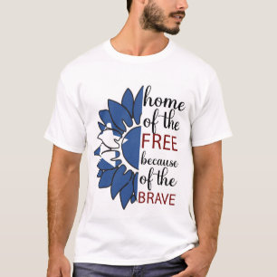 Patriotische Sonnenblume: Zuhause der Freien T-Shirt