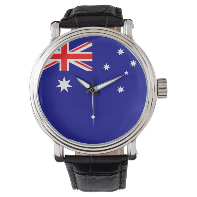 Patriotische, Spezialuhr mit Flagge Australiens Armbanduhr (Vorderseite)