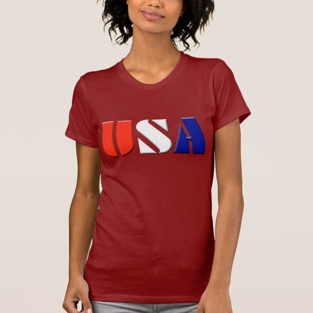 Patriotische Spitze Damen USA T-Shirt (Vorderseite)
