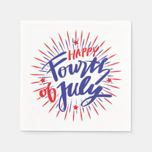 Patriotische Stars 4. Juli Zeitung Napkins Serviette