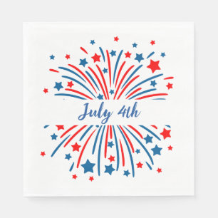 Patriotische Stars 4. Juli Zeitung Napkins Serviette