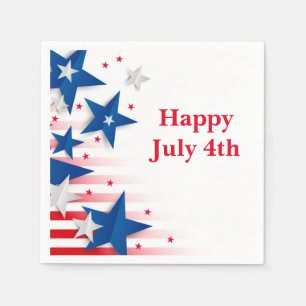 Patriotische Stars 4. Juli Zeitung Napkins Serviette