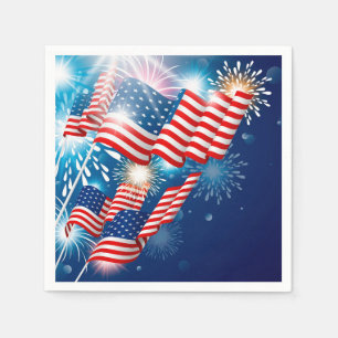 Patriotische Stars 4. Juli Zeitung Napkins Serviette