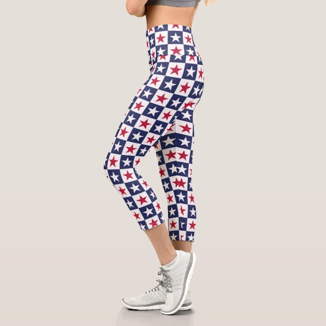 Patriotische Stars Capri Leggings (Links)