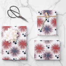 Patriotische Stars Fireworks White Blue
