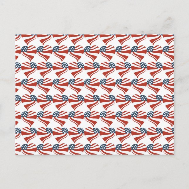 Patriotische Stars Streifen Freiheit Flag Herz 4. Postkarte (Vorderseite)