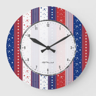Patriotische Stars und Streifen Abstrakte amerikan Große Wanduhr