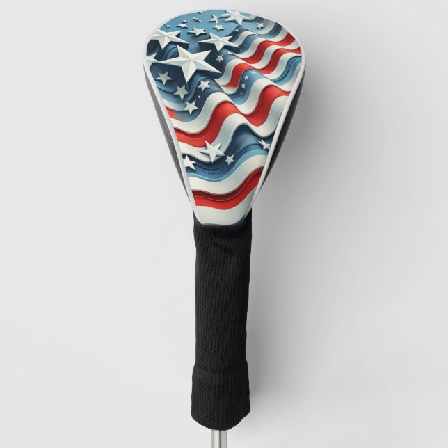 Patriotische Stars und Streifen Golf Headcover (Vorderseite)