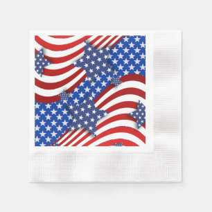 Patriotische Stars und Streifen Serviette